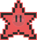 Pixel star from Mario Bros
